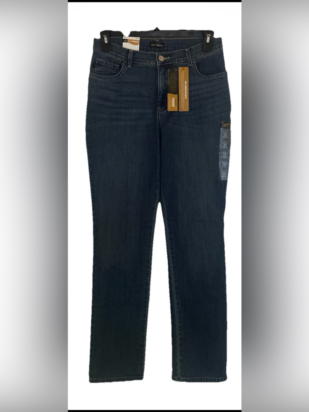 Lee Women's Straight Jeans Classic Fit Stretch Medium Wash 5-Pocket Mid-Rise 10m